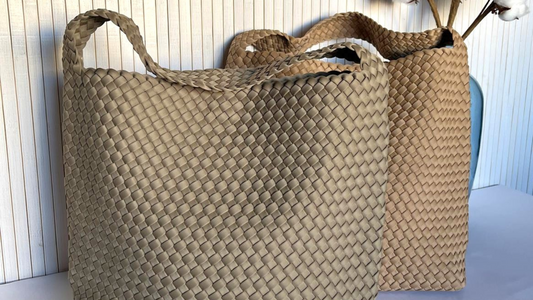 Bolso de neopreno trenzado beige – Pepa Comanechi