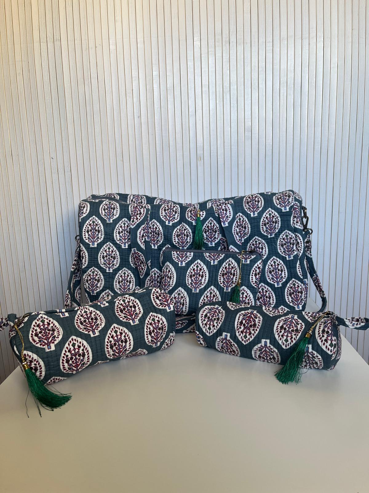 Bolsa + Neceseres de Algodón Indio - ROMU