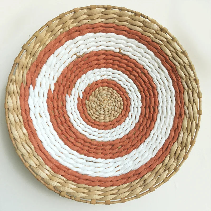 Decoración de Pared Bohemia de Paja Tejida – Hecha a Mano con Estilo Étnico y Natural