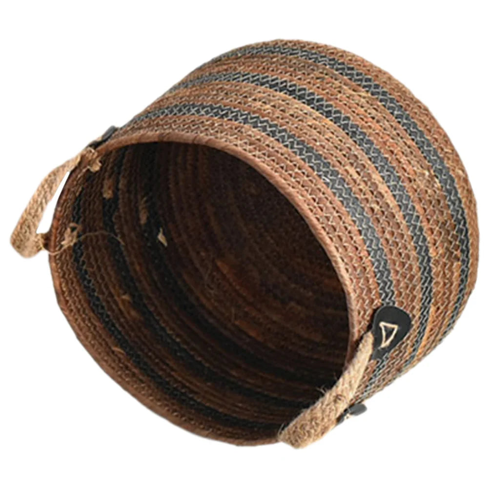 Cesta de Cuerda de Paja Tejida – Multiusos para Ropa, Juguetes o Almacenaje (Estilo Mimbre)
