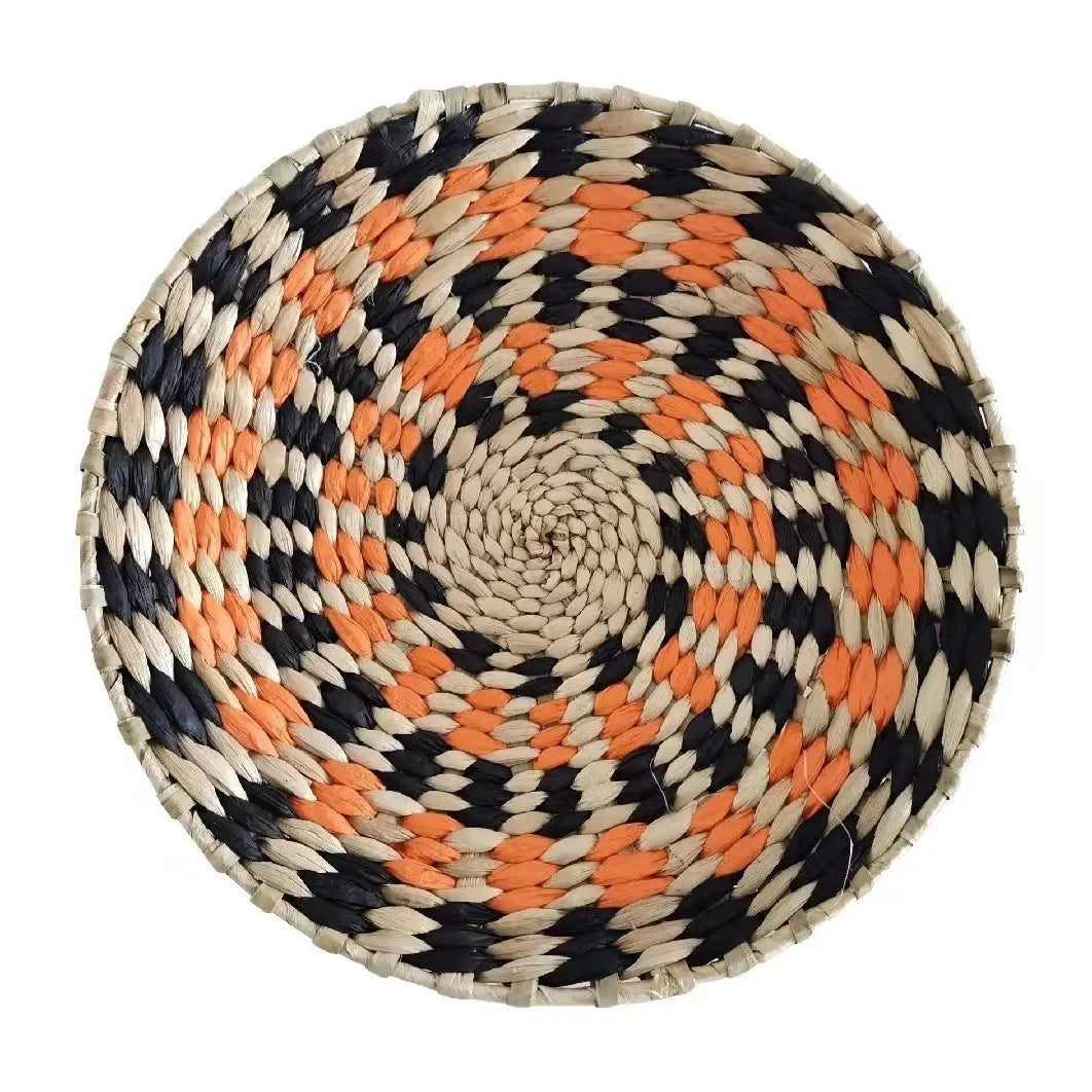 Decoración de Pared Bohemia de Paja Tejida – Hecha a Mano con Estilo Étnico y Natural