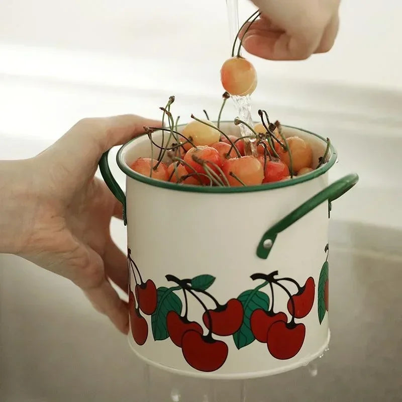 Organizador de Cubiertos Retro – Cubo Metálico con Divisiones para Cocina Estilo Rústico