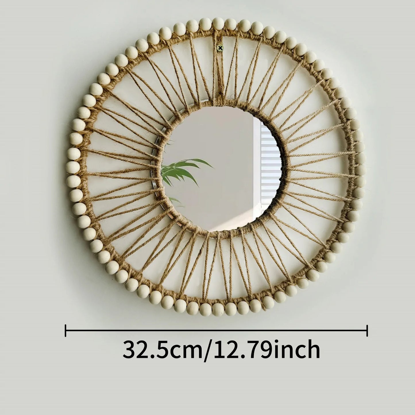 Espejo Decorativo Colgante Tejido a Mano – Estilo Nórdico para Pared, Sofá o Recibidor