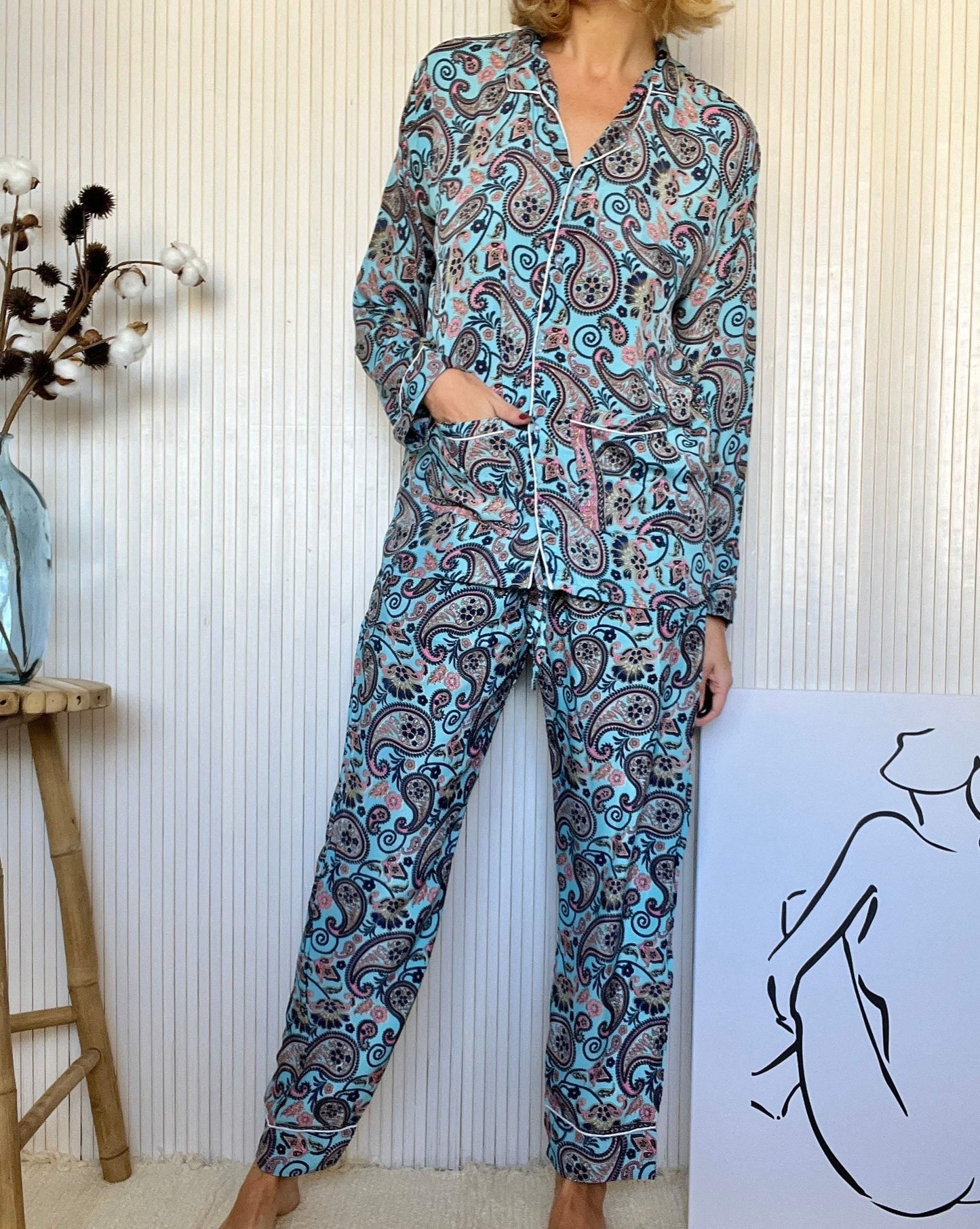 Pijama de Seda - Talla M - ALBA-Pepa Comanechi-Pijamas