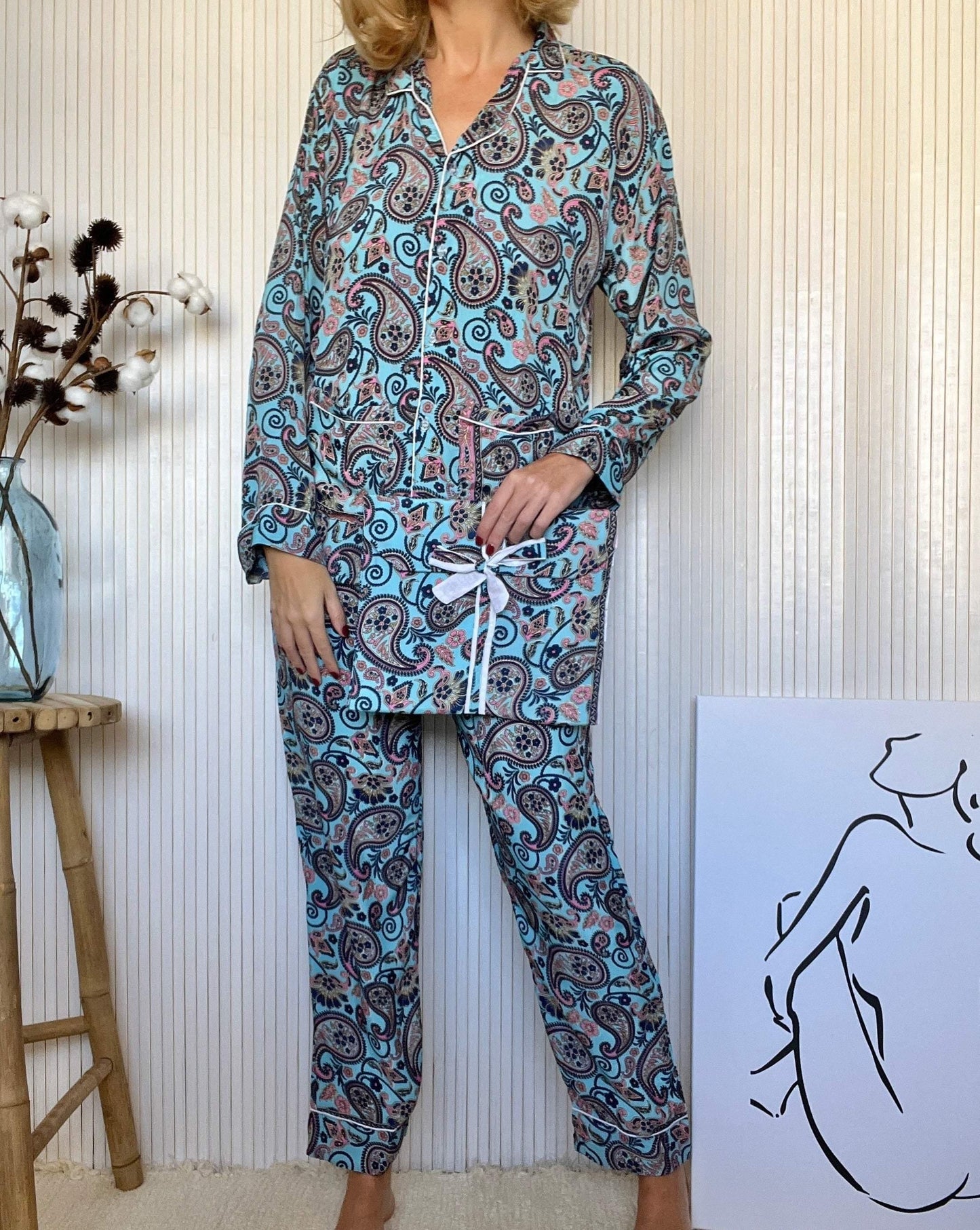 Pijama de Seda - Talla M - ALBA-Pepa Comanechi-Pijamas