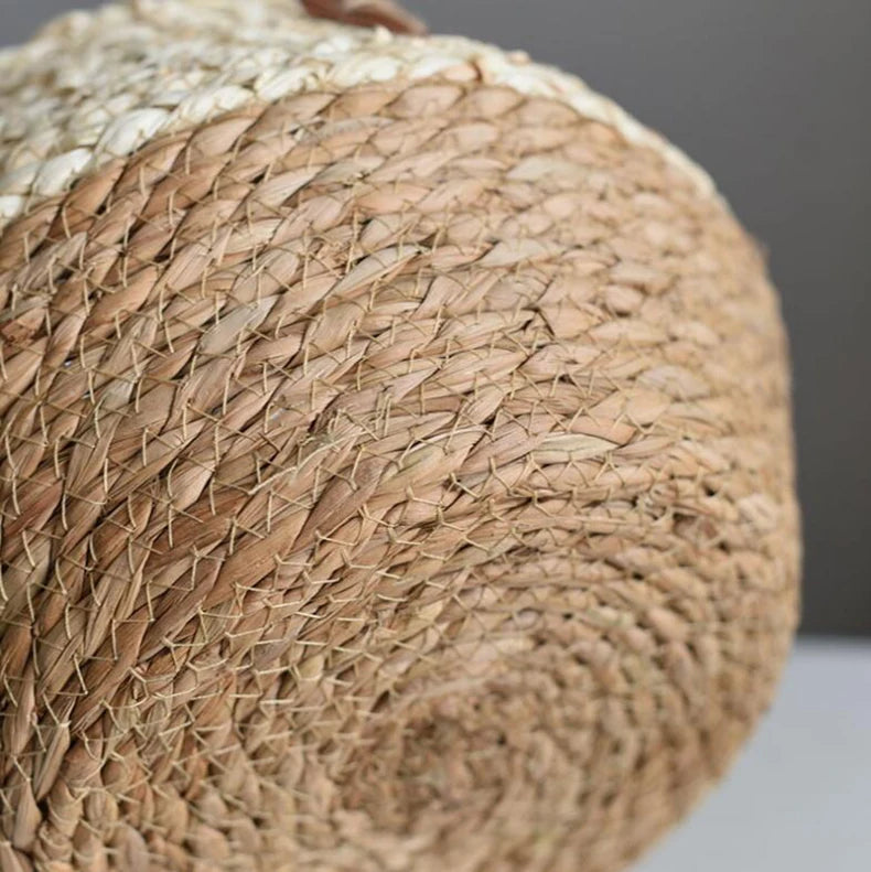 Cesta de Bambú y Algas Marinas – Estilo Nórdico para Plantas, Ropa o Almacenaje Multiusos