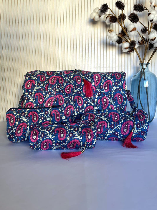 Indian Cotton Bag + Toiletry Bags - SALLY