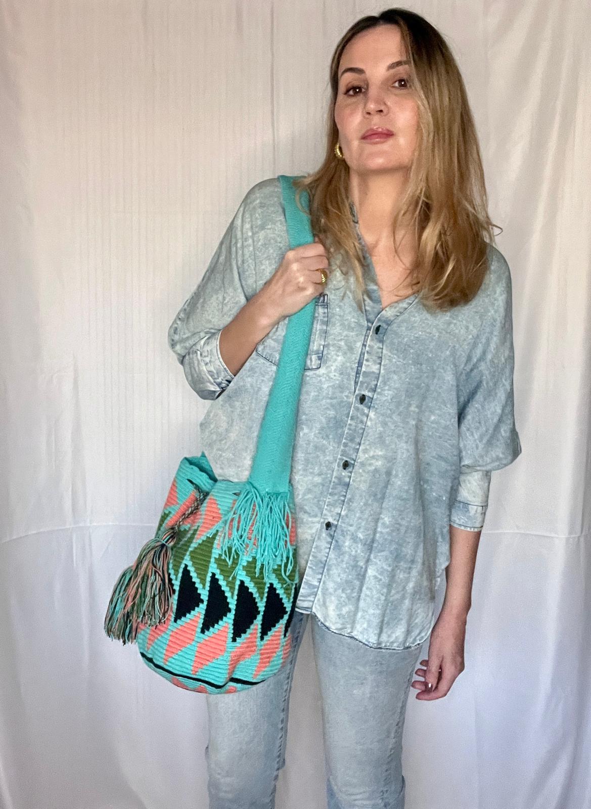 Turquoise Wayúu Bag