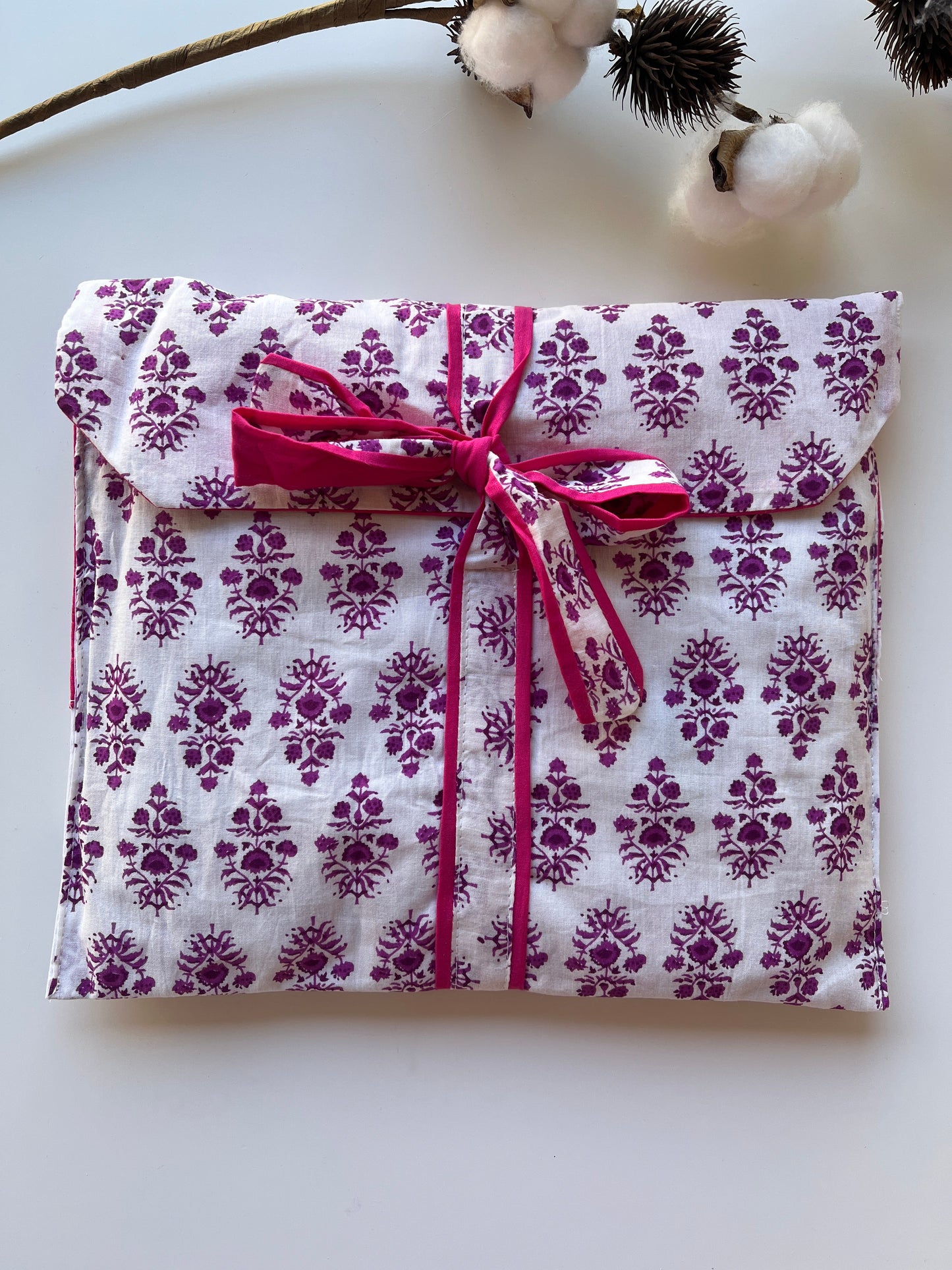 Pure Cotton Pajamas with Matching Bag. Teal and White - Size S