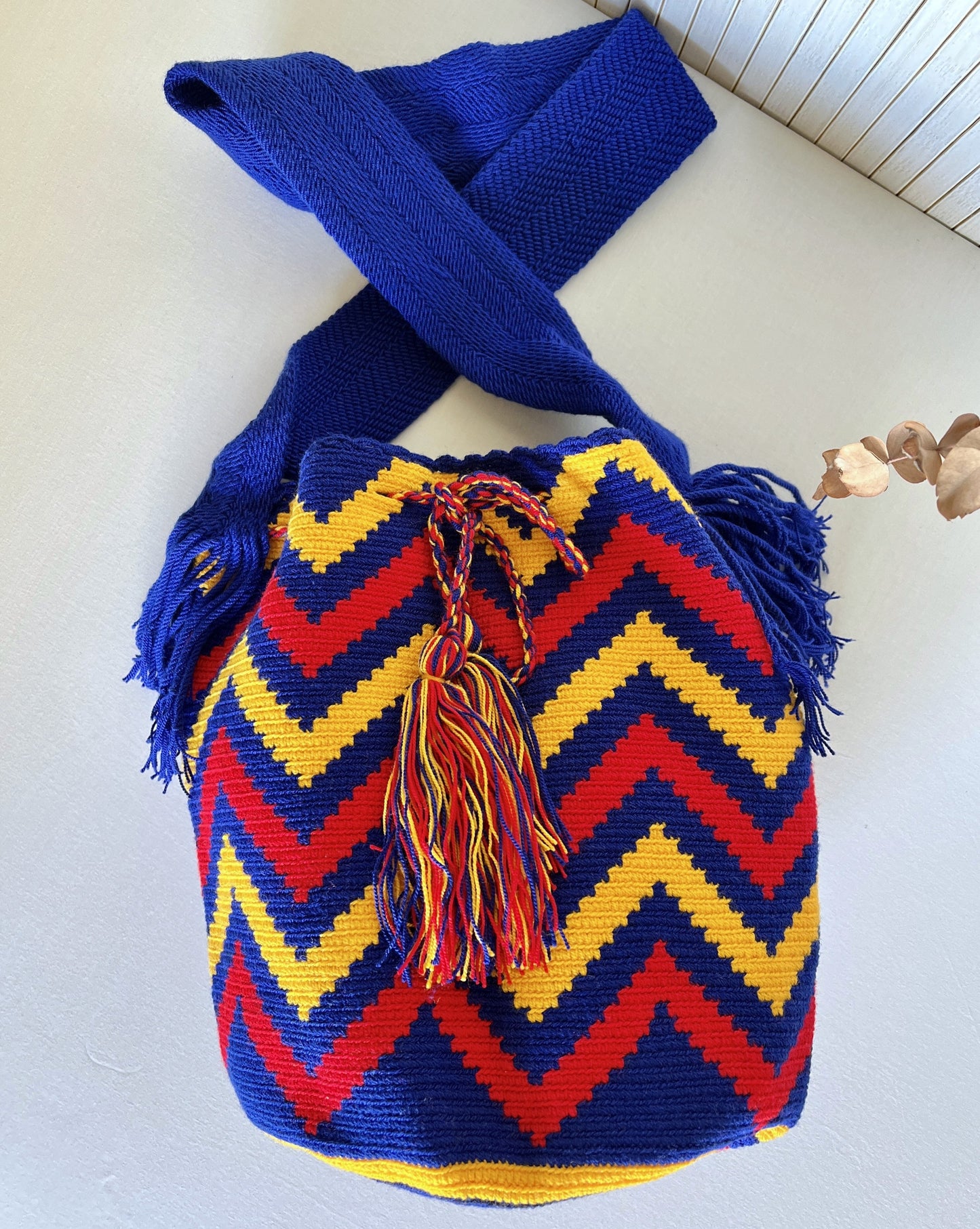 Blue and Yellow Wayúu Bag