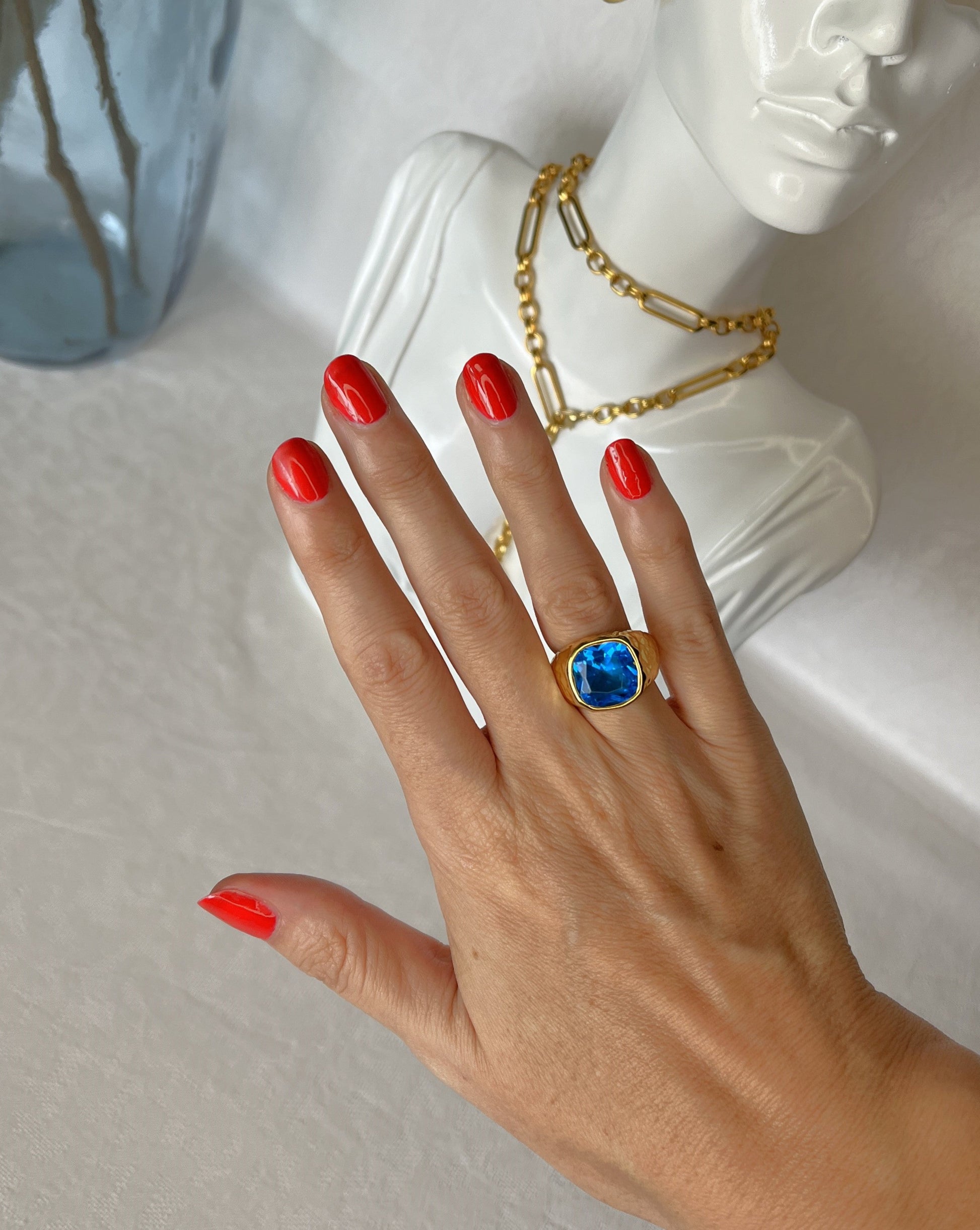 Anillo Topazio Azul-Pepa Comanechi-ANILLOS,JOYAS