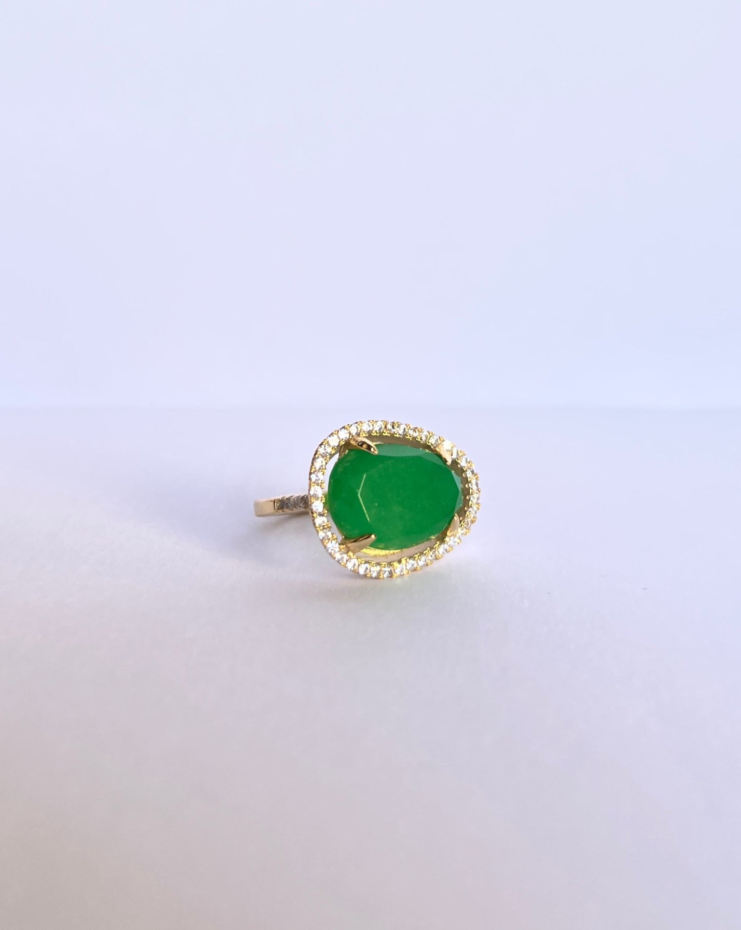 Anillo Circonita Onix Verde-Pepa Comanechi-ANILLOS,JOYAS