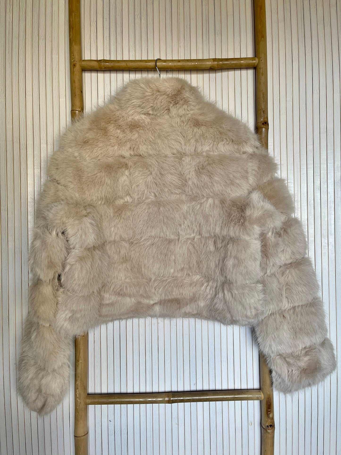 Short Beige Fur Jacket