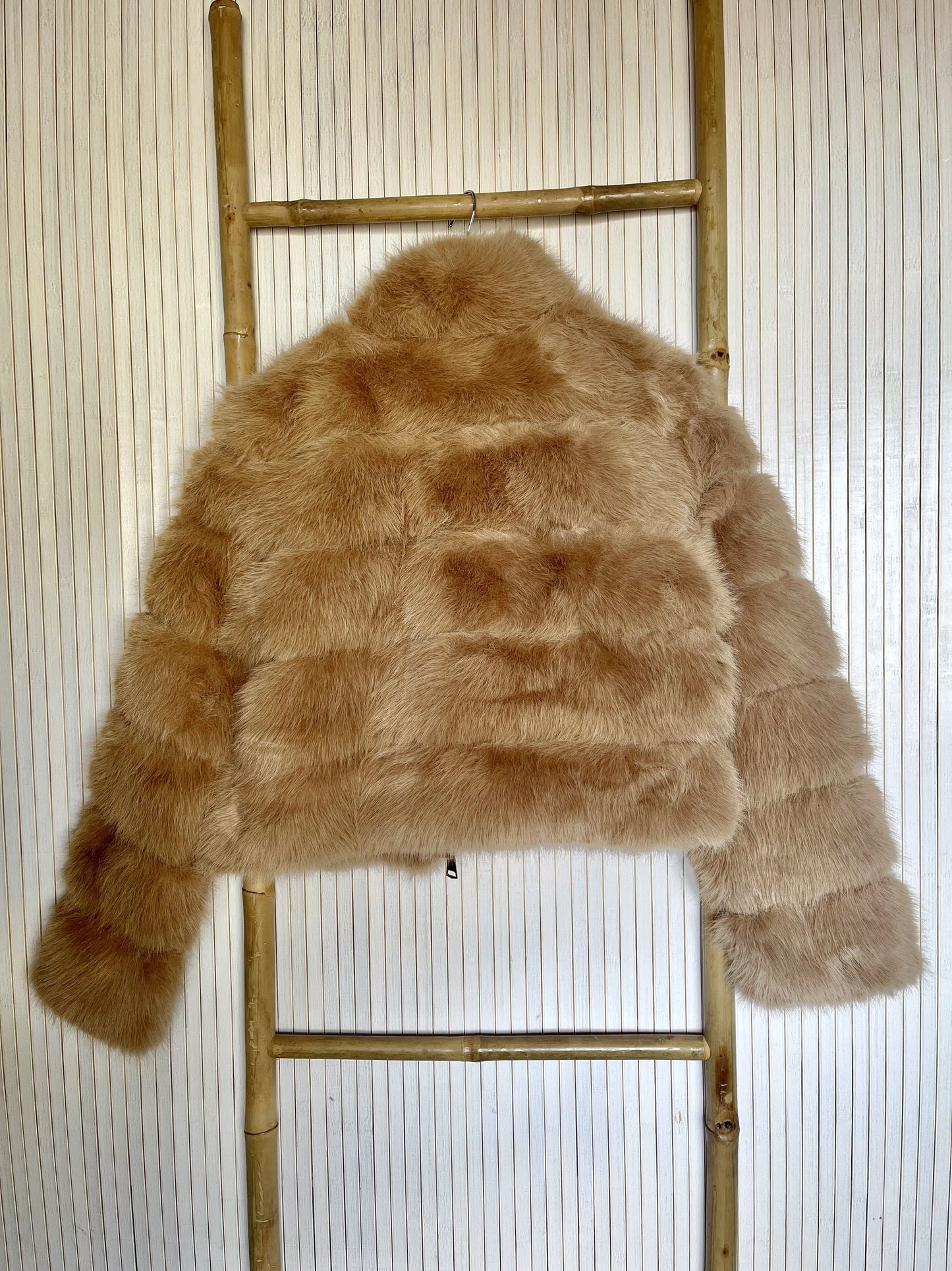 Short Beige Fur Jacket