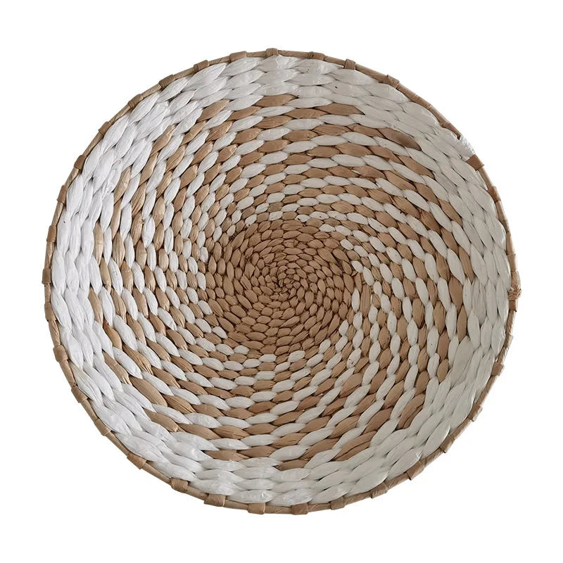 Decoración de Pared Bohemia de Paja Tejida – Hecha a Mano con Estilo Étnico y Natural