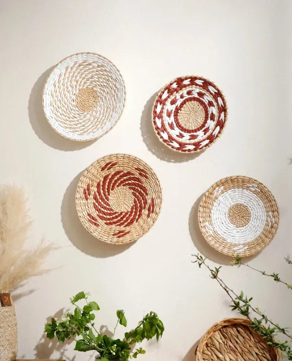 Decoración de Pared Bohemia de Paja Tejida – Hecha a Mano con Estilo Étnico y Natural