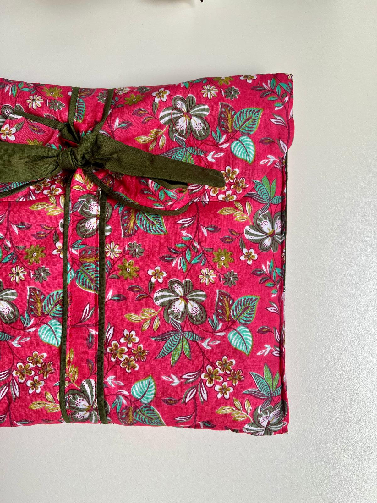 Pure Cotton Pajamas with Matching Bag. Teal and White - Size S