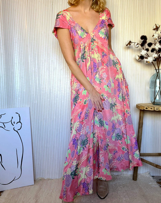Vestido Largo Estampado Coral-Pepa Comanechi-ROPA,vestidos
